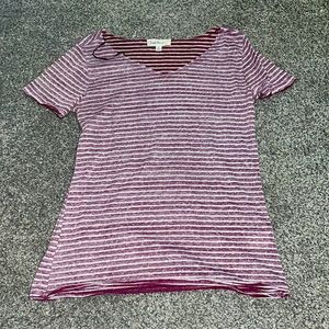 Maroon and White Striped Shirt